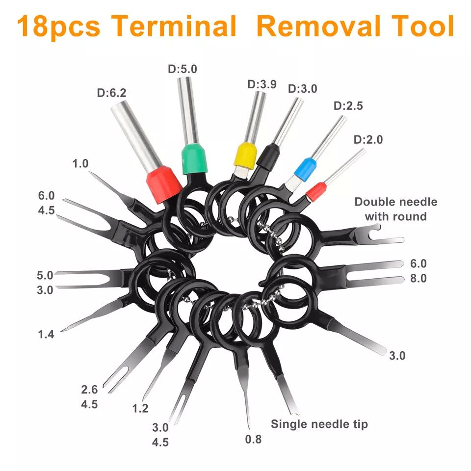 Automotive Electrical Connector Pins Kit  Terminals 300 Wire Seals Terminal Removal Tool Tweezers F 2