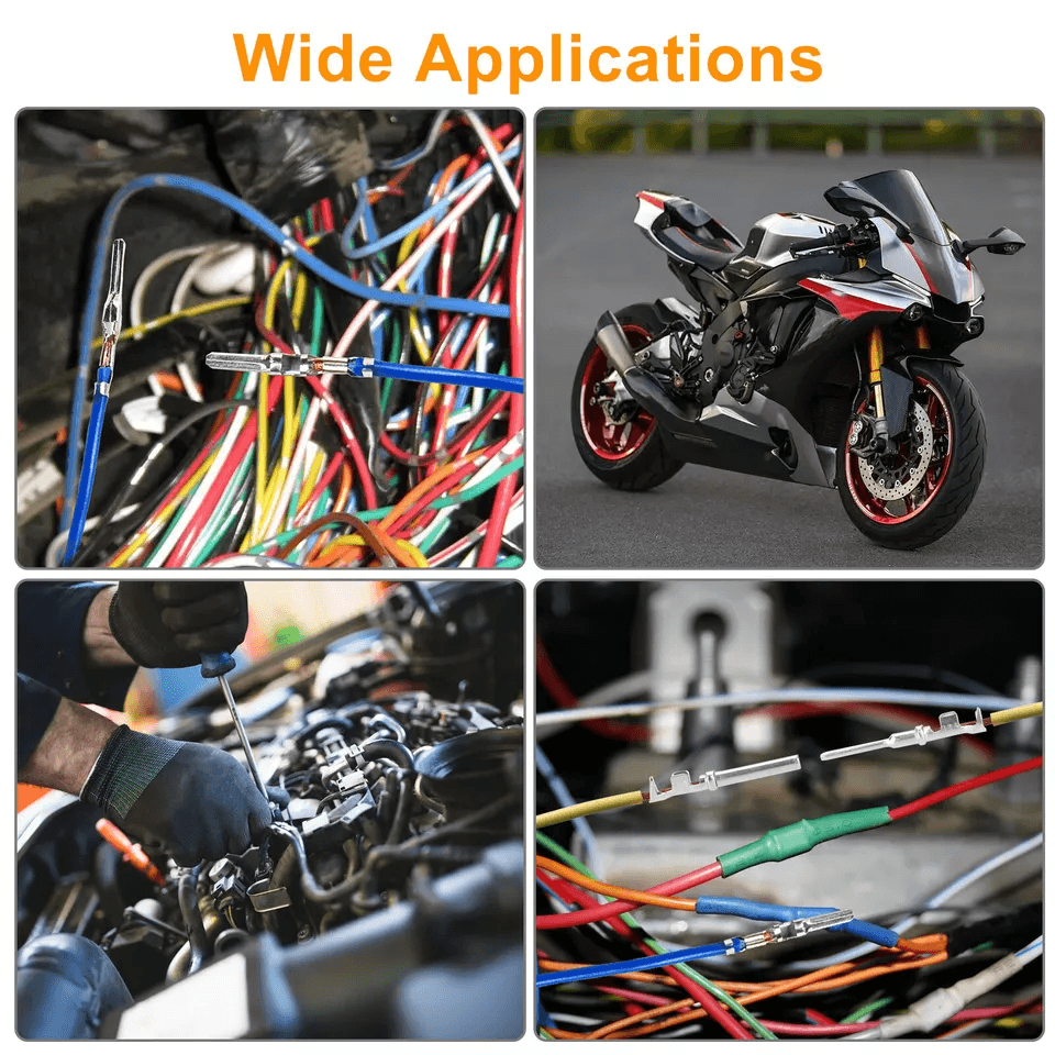 Automotive Electrical Connector Pins Kit  Terminals 300 Wire Seals Terminal Removal Tool Tweezers F 4