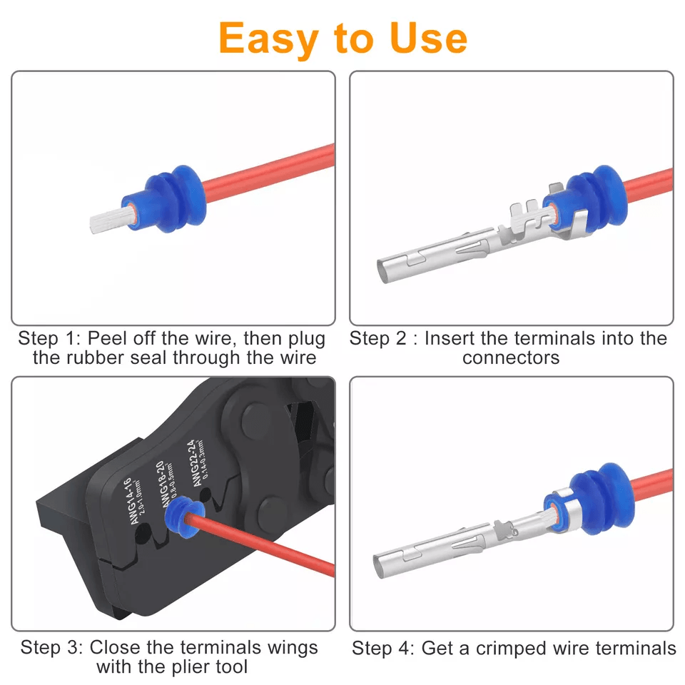 Automotive Electrical Connector Pins Kit  Terminals 300 Wire Seals Terminal Removal Tool Tweezers F 5