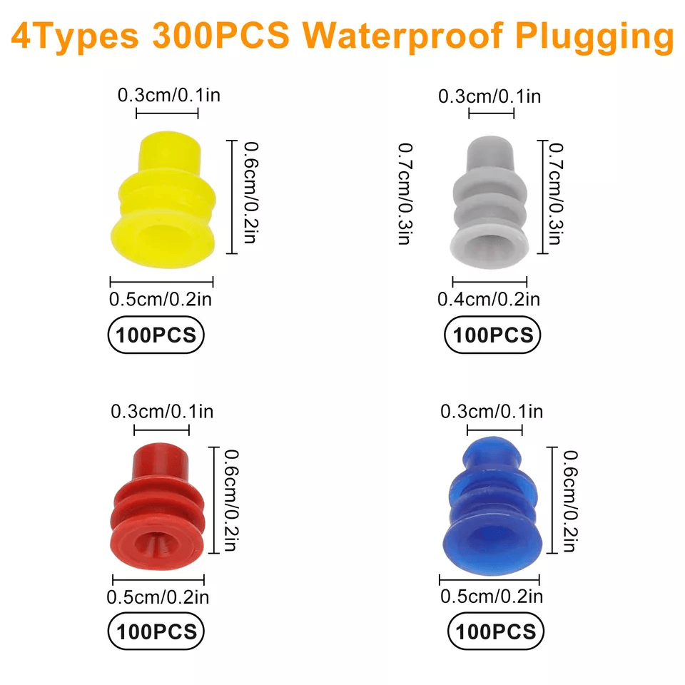 Automotive Electrical Connector Pins Kit  Terminals 300 Wire Seals Terminal Removal Tool Tweezers F 6