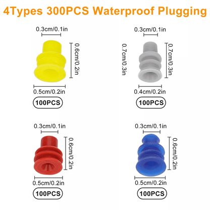Automotive Electrical Connector Pins Kit  Terminals 300 Wire Seals Terminal Removal Tool Tweezers F 6