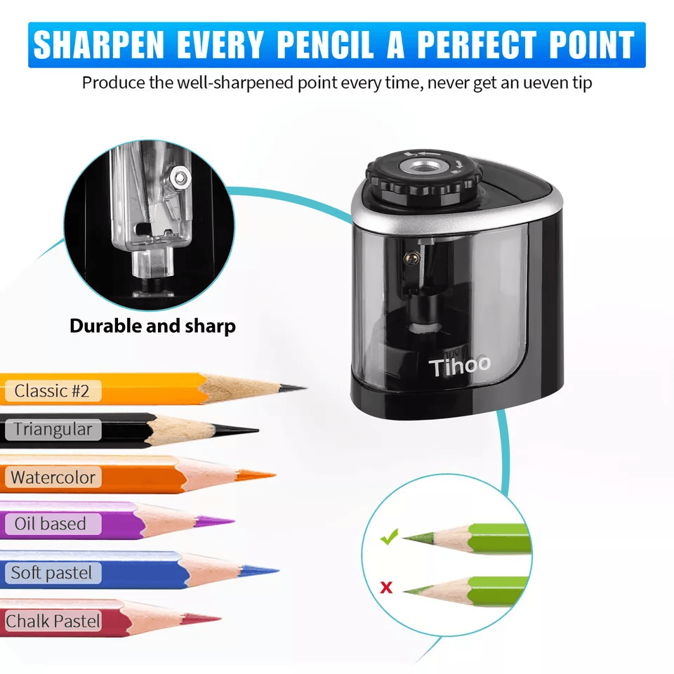 DualMode Electric Pencil Sharpener With Helical Blade Best For Colored  Graphite Pencils Ideal For  2