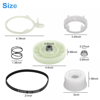 Washer Pulley Clutch Kit  Washing Drive Belt For Whirlpool Reliable Replacement Parts 6