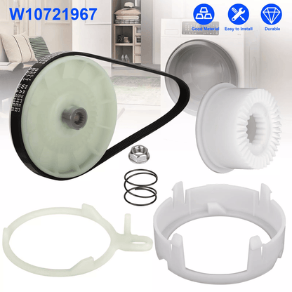 Washer Pulley Clutch Kit & Washing Drive Belt for Whirlpool, Reliable Replacement Parts