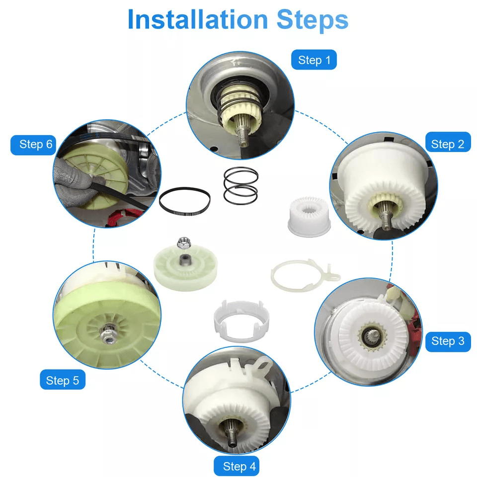Washer Pulley Clutch Kit  Washing Drive Belt For Whirlpool Reliable Replacement Parts 3