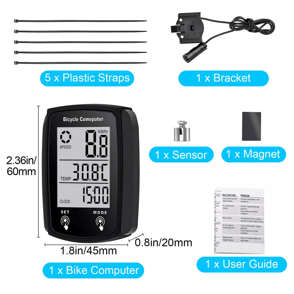 Waterproof LCD Bike Speedometer Odometer Wired Digital Bicycle Cycle Computer 4