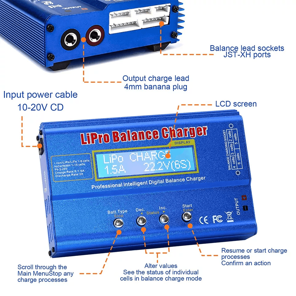 IMAX B6 LiPo Battery Balance Charger Discharger For RC Car Drone NiMH LiFe NiCd Pack 4