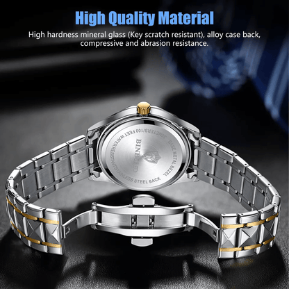 Waterproof Men Stainless Steel Quartz Watch Luminous Dial Classic Business Design 4