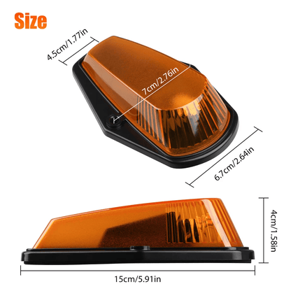 Smoked 5Pcs Amber LED Roof Cab Marker Lights Kit Fits Ford Pickup Plug  Play Replacement 5