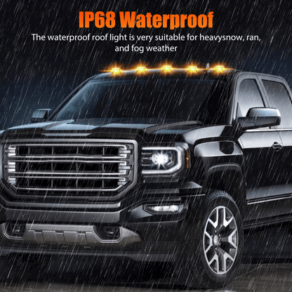 Smoked 5Pcs Amber LED Roof Cab Marker Lights Kit Fits Ford Pickup Plug  Play Replacement 2