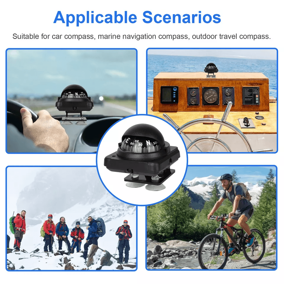 MultiAngle Adjustable Dashboard Compass Ball For Car Boat Marine And Truck Navigation Includes Adhe 3