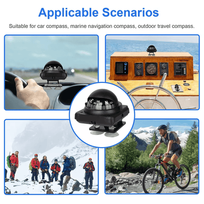 MultiAngle Adjustable Dashboard Compass Ball For Car Boat Marine And Truck Navigation Includes Adhe 3