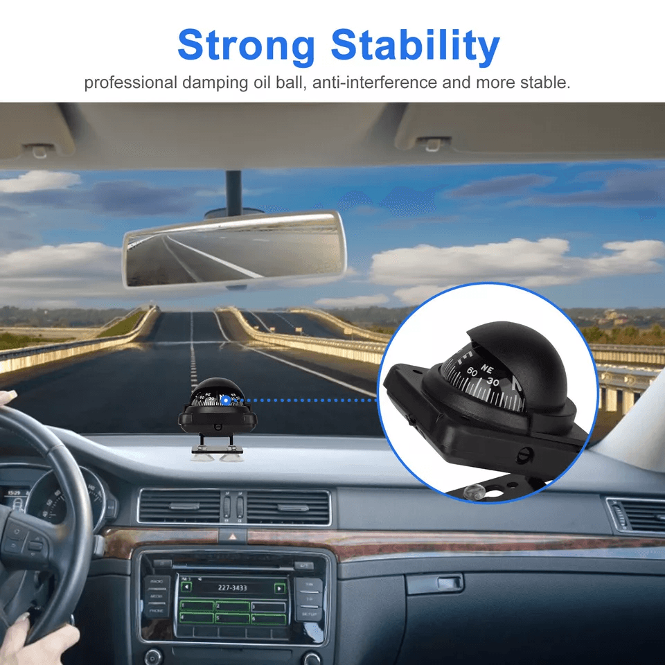 MultiAngle Adjustable Dashboard Compass Ball For Car Boat Marine And Truck Navigation Includes Adhe 2
