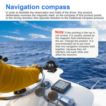 MultiAngle Adjustable Dashboard Compass Ball For Car Boat Marine And Truck Navigation Includes Adhe 5