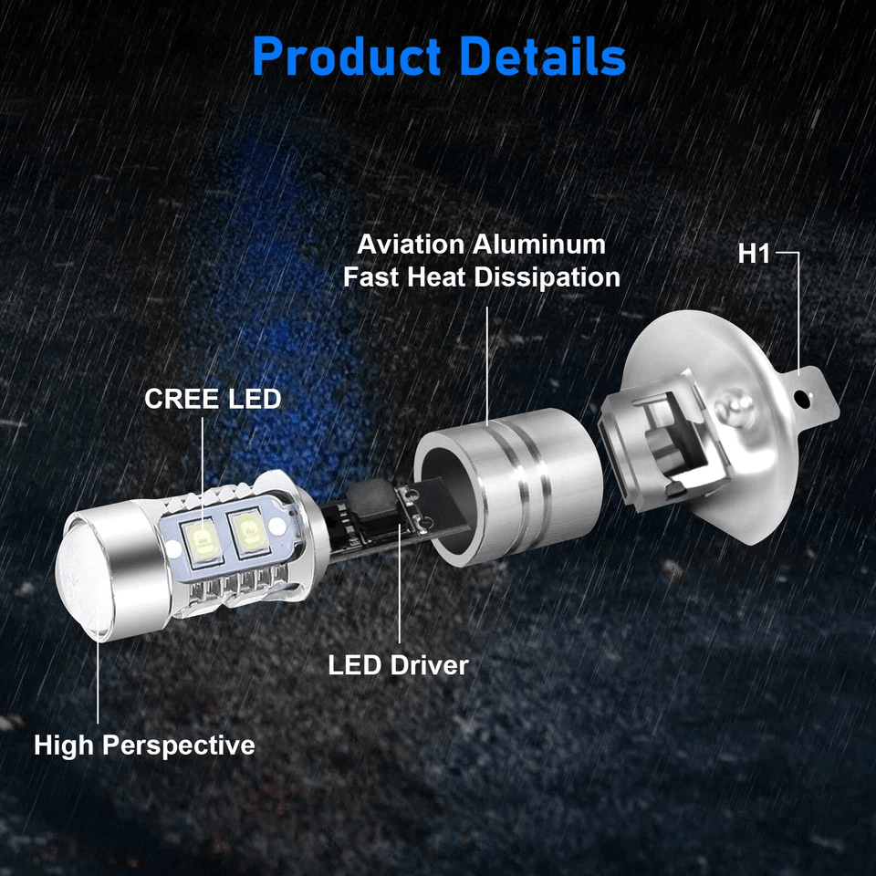 LED DRL Bulbs Fog Driving Light Conversion Kit Super Bright Ice Blue CREE Plug  Play For Daytime  N 5