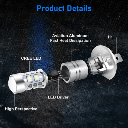 LED DRL Bulbs Fog Driving Light Conversion Kit Super Bright Ice Blue CREE Plug  Play For Daytime  N 5