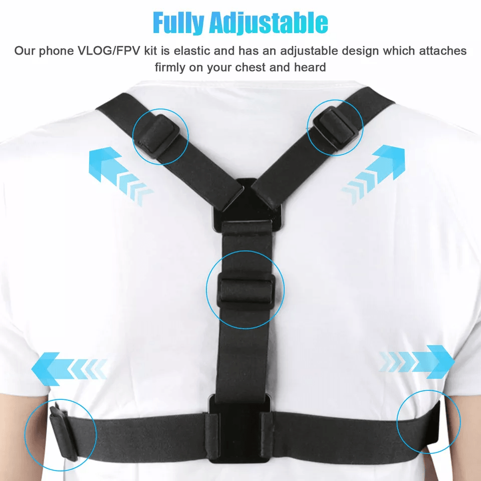Chest Harness Body Strap Mount Accessories Adjustable HandsFree Phone Holder For IPhone Android  Go 2