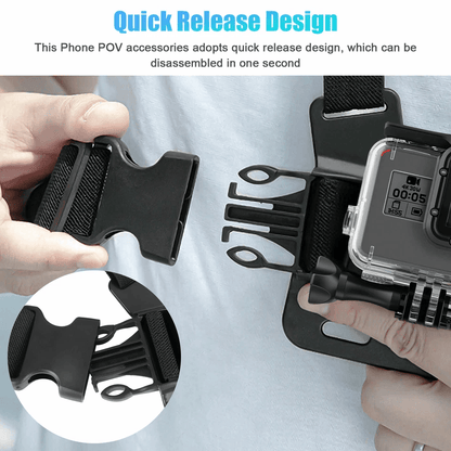 Chest Harness Body Strap Mount Accessories Adjustable HandsFree Phone Holder For IPhone Android  Go 1