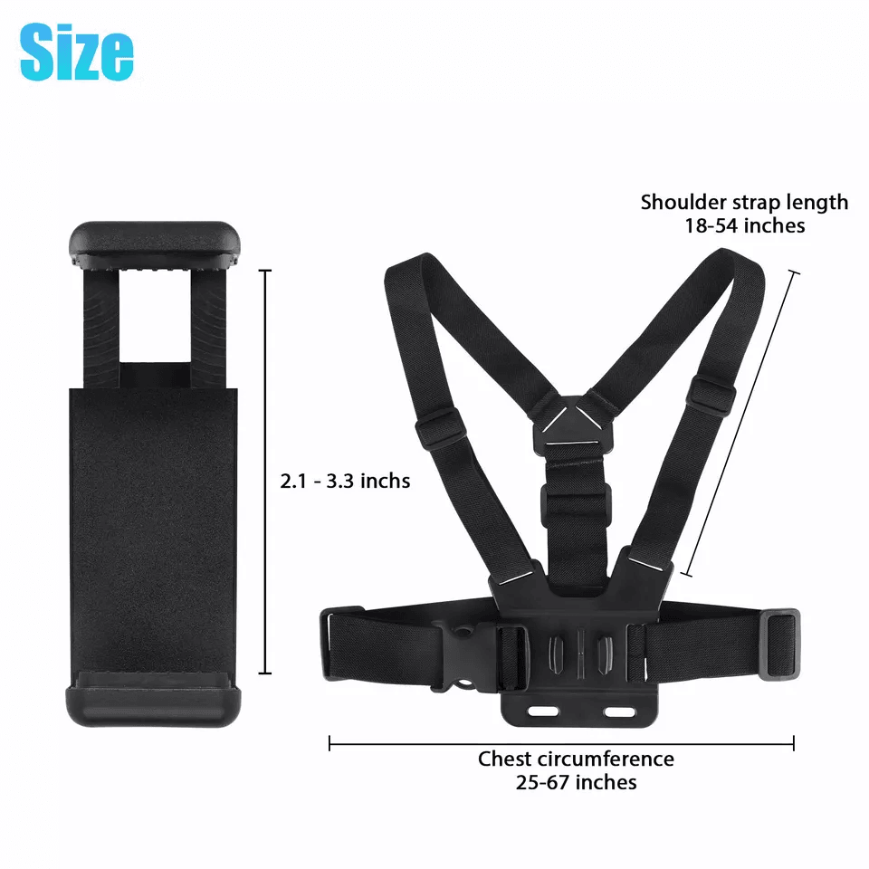 Chest Harness Body Strap Mount Accessories Adjustable HandsFree Phone Holder For IPhone Android  Go 7