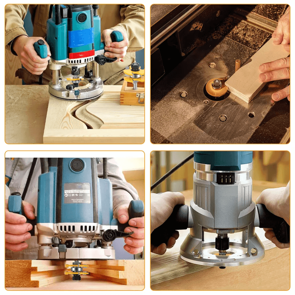 Tongue And Groove Router Bit Set Shank Teeth Adjustable TShape Woodworking Cutter 4