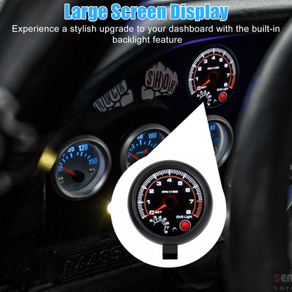 Universal Car Tachometer Gauge With LED Shift Light 08000 RPM For 12V Petrol Engines Compatible Wit 5