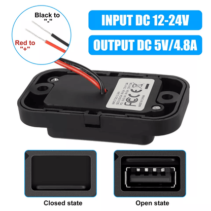 Fast Dual USB Car Charger Socket Power Outlet Adapter For Boat RV 6