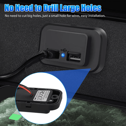 Fast Dual USB Car Charger Socket Power Outlet Adapter For Boat RV 1
