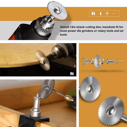 Rotary Tool Accessories W Mandrel Universal Cutting Wheel Set Drill For Dremel Compatible With Wood 4