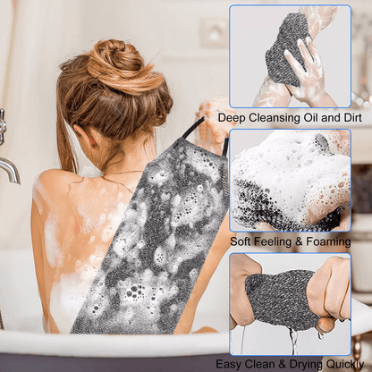 Exfoliating Back Scrubber Towel Strip For Shower Bath  Soft Skin Body Wash Cloth For Spa And Exfoli 3