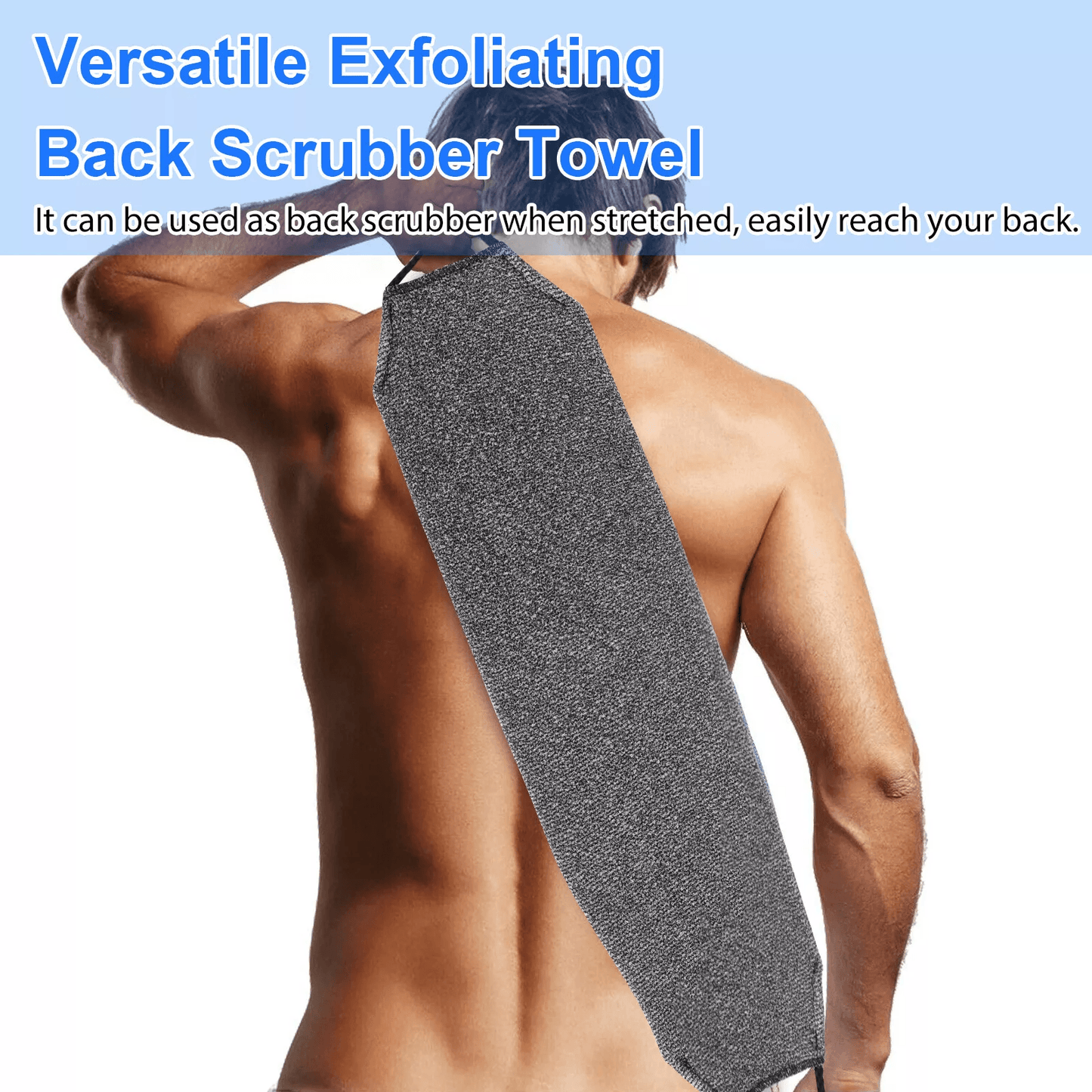 Exfoliating Back Scrubber Towel Strip For Shower Bath  Soft Skin Body Wash Cloth For Spa And Exfoli 2