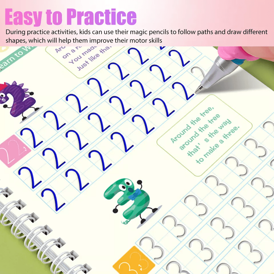 Grooved Magic Practice Copybook Set For Boys  Girls Reusable Handwriting Book For English Calligrap 4
