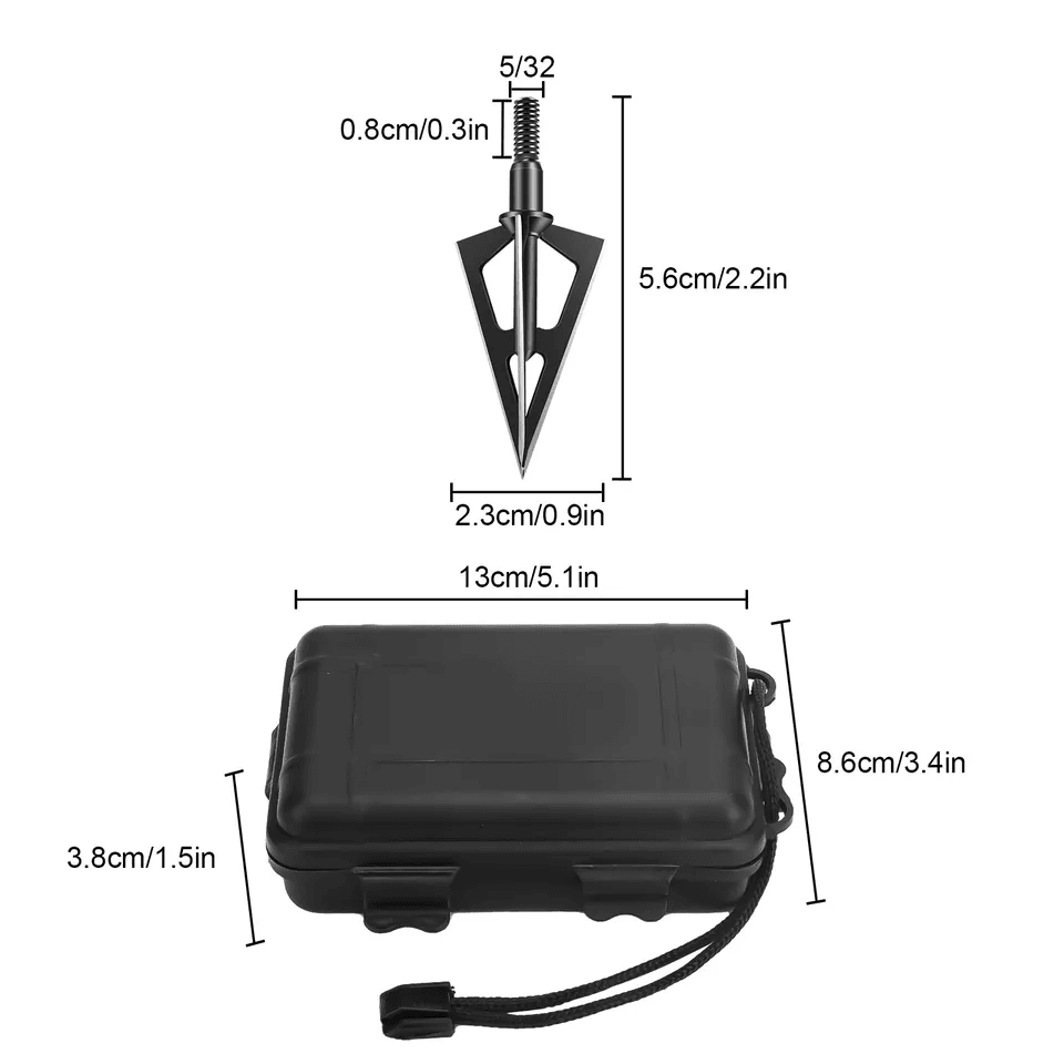3 Blade Grain Hunting Broadheads Compatible With Crossbow  Compound Bow 4