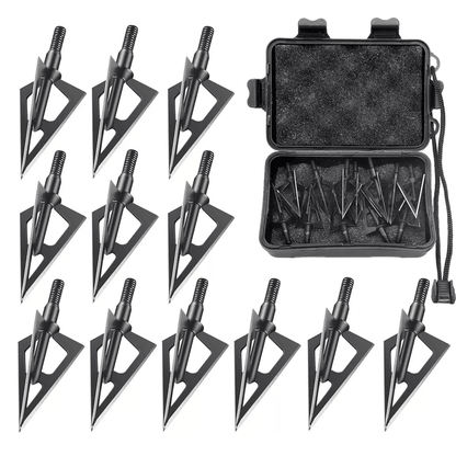 3 Blade Grain Hunting Broadheads, Compatible with Crossbow & Compound Bow