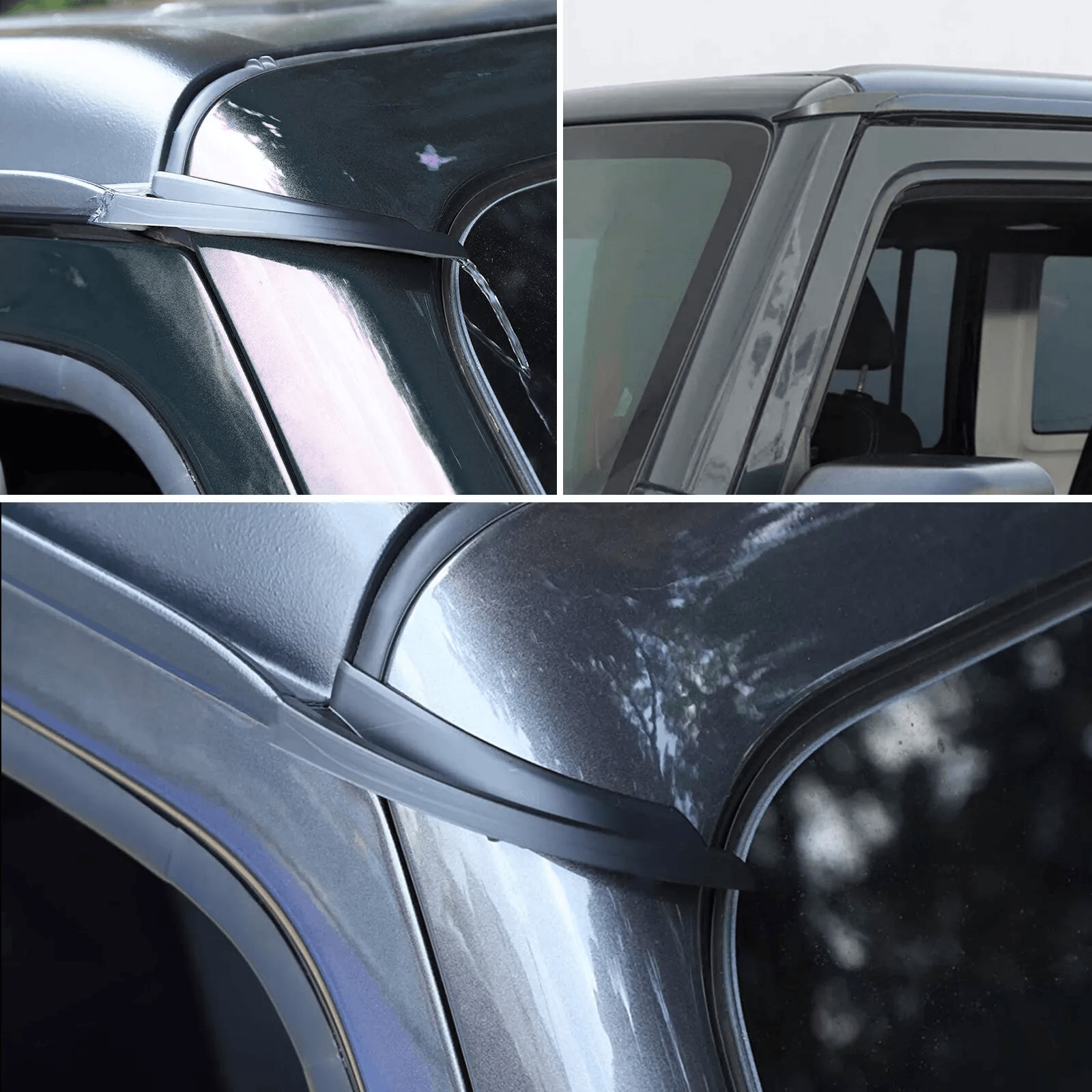 20072018 Jeep Wrangler JK Rain Gutter Extension  Water Diversion Shield For Roof Protection 1