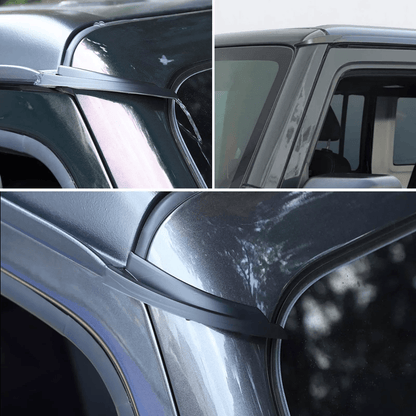 20072018 Jeep Wrangler JK Rain Gutter Extension  Water Diversion Shield For Roof Protection 1