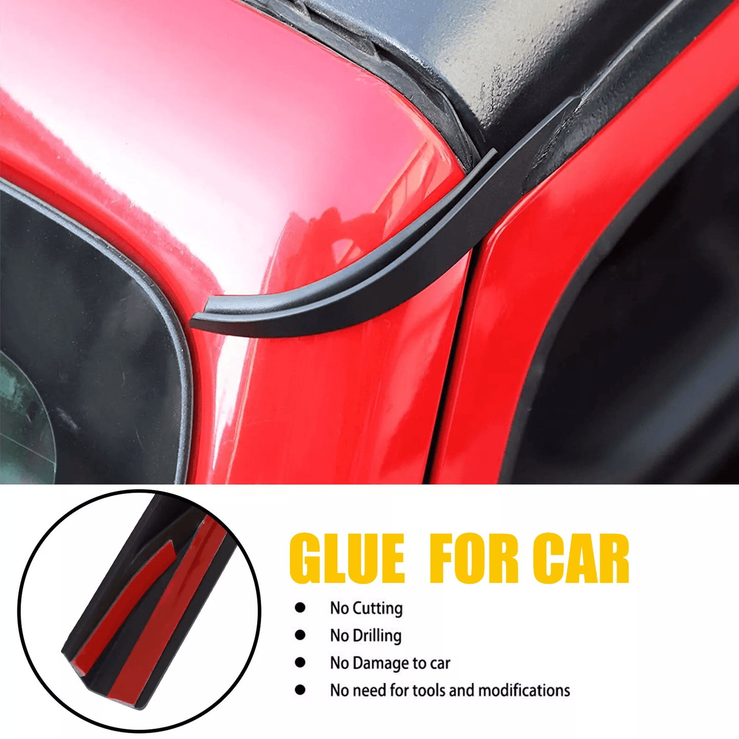20072018 Jeep Wrangler JK Rain Gutter Extension  Water Diversion Shield For Roof Protection 4