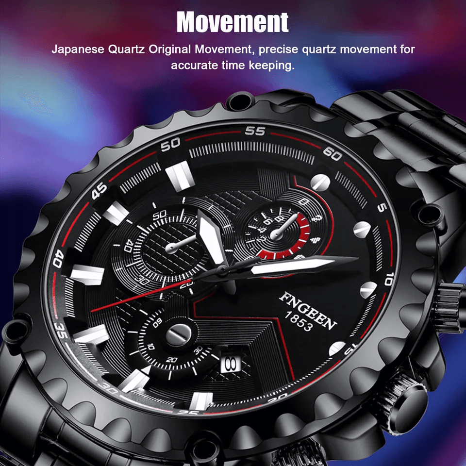 Waterproof Mens Luxury Watch Stainless Steel Quartz Luminous Classic Wristwatch For Business Outdoo 2