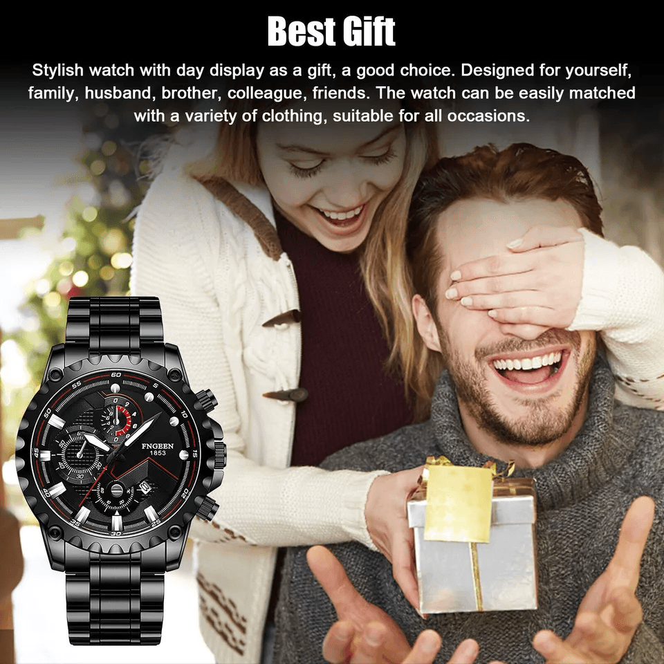 Waterproof Mens Luxury Watch Stainless Steel Quartz Luminous Classic Wristwatch For Business Outdoo 6