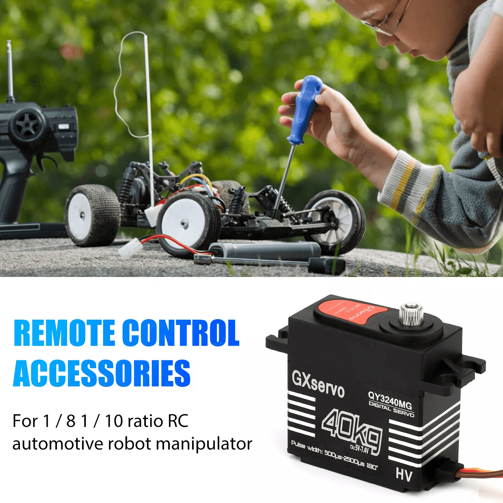 40KG Metal Gear Waterproof Digital Servo High Torque For 18 110 RC Car  Precision Steering Control 4