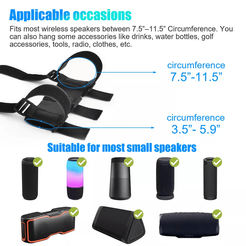 Adjustable Handlebar Bicycle Holder Straps Portable Sound Bar Mount For Bluetooth Speakers On Bikes 4