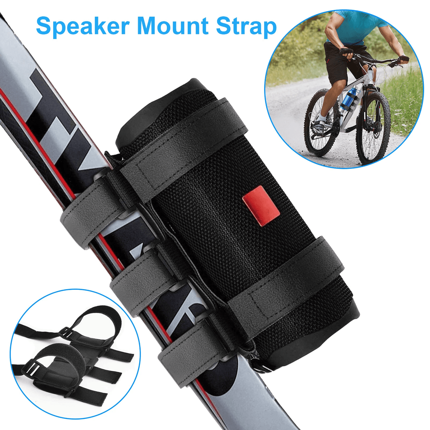 Adjustable Handlebar Bicycle Holder Straps, Portable Sound Bar Mount for Bluetooth Speakers on Bikes and Outdoor Gear