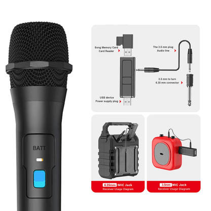 Professional VHF Handheld Wireless Microphone System With USB Receiver Ideal For Karaoke Events And 2