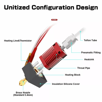 3D Printer Hot End Kit Nozzle Extruder Heater For Creality Ender 2