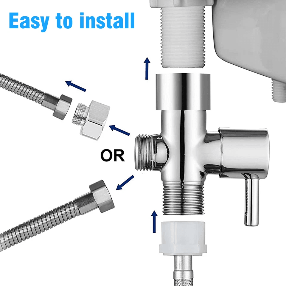 Shower Head Diverter Valve 3Way TAdapter With Water Splitter Tap Switch Universal Connection For Fi 6