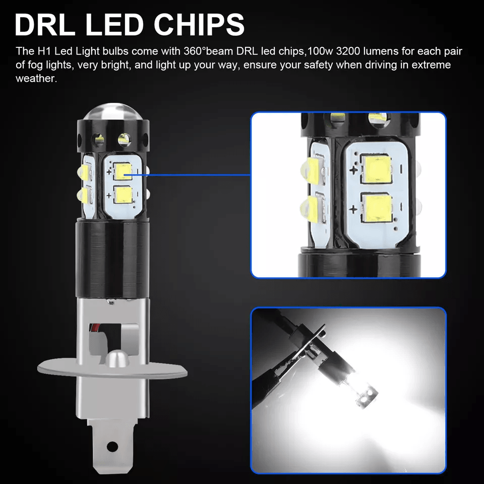 LED Fog Light Bulbs Super Bright 6500K White Driving Lamps 2