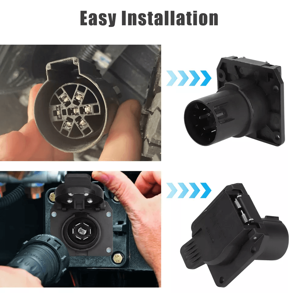 RV Blade 7 Pin Trailer Tow Plug USCAR Socket For Ford F150 Truck Connector 3