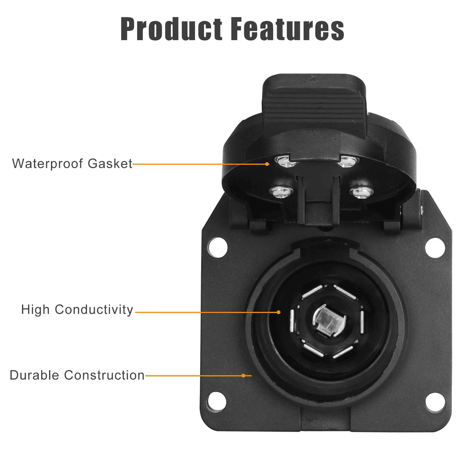 RV Blade 7 Pin Trailer Tow Plug USCAR Socket For Ford F150 Truck Connector 1