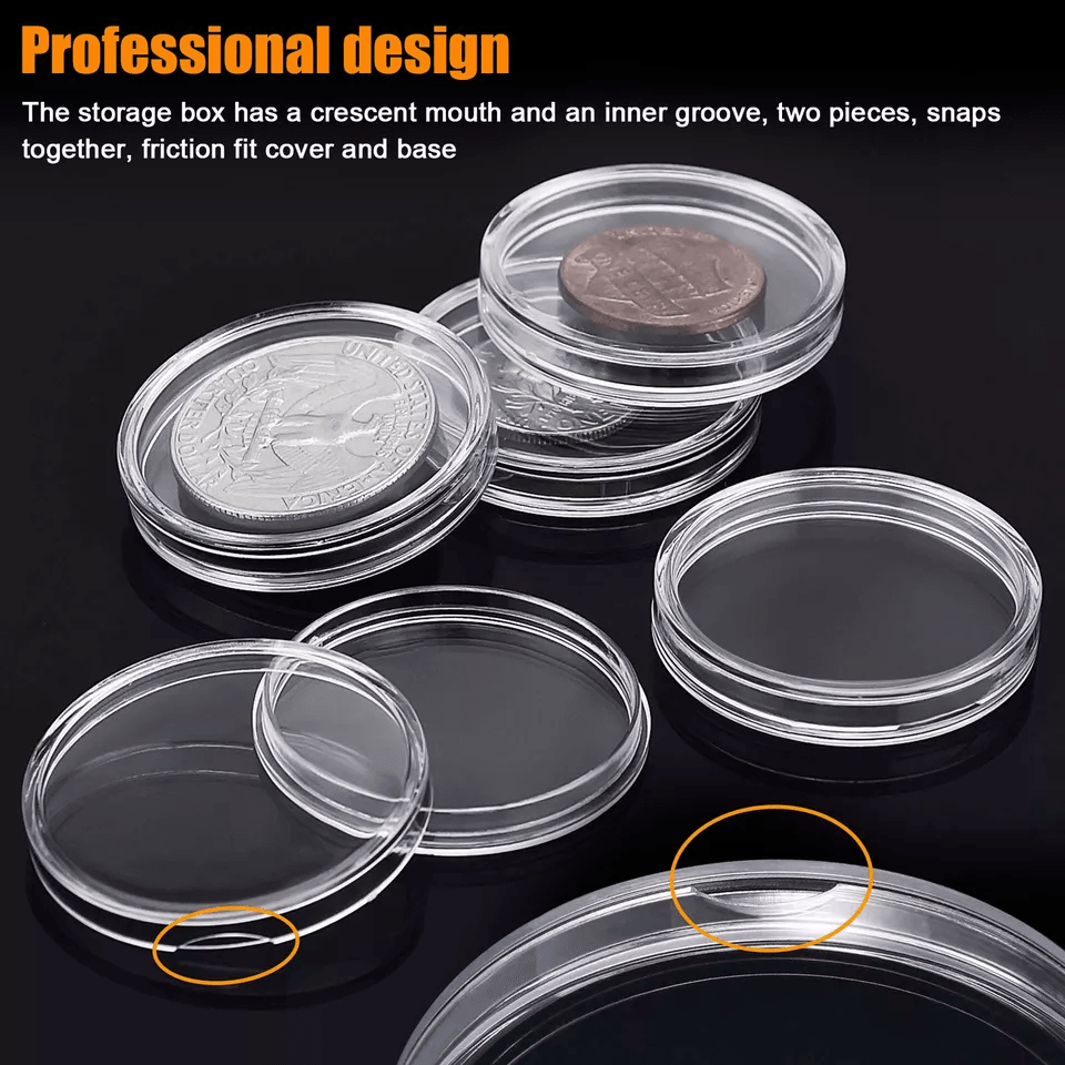 Coin Holder Capsule Case Storage Box For Morgan Peace And Ike Silver Dollar Coins Secure DustProof  2