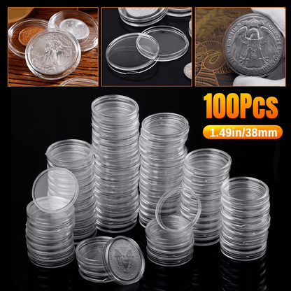 Coin Holder Capsule Case, Storage Box for Morgan, Peace and Ike Silver Dollar Coins, Secure, Dust-Proof Display Solution