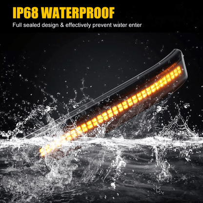 Sequential LED Side Mirror Turn Signal Light For Ford F150 Raptor Smoked Lens Amber SMD Lights Wate 2